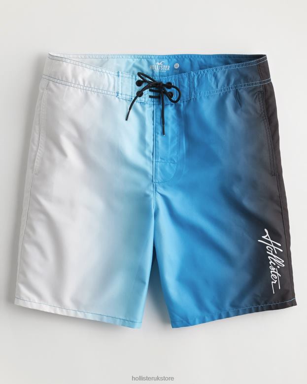 Bottoms Hollister Men Board Shorts 9\\ 488201288 White To Navy Ombre